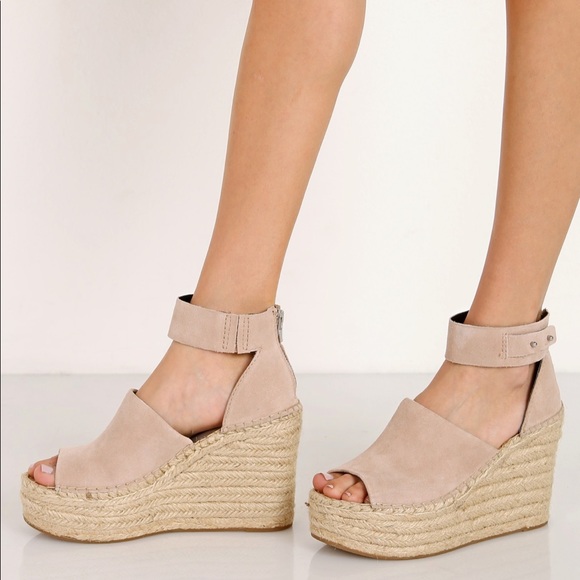 NEW Dolce Vita Suede Espadrille Wedges Taupe Grey 8.5 - Picture 2 of 16